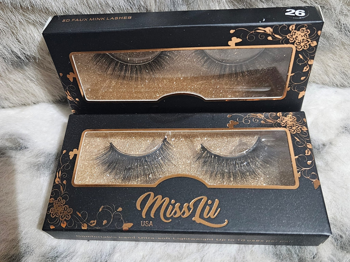 Miss Lil 5D faux mink lashes 1 piece #26 and 1 piece #39