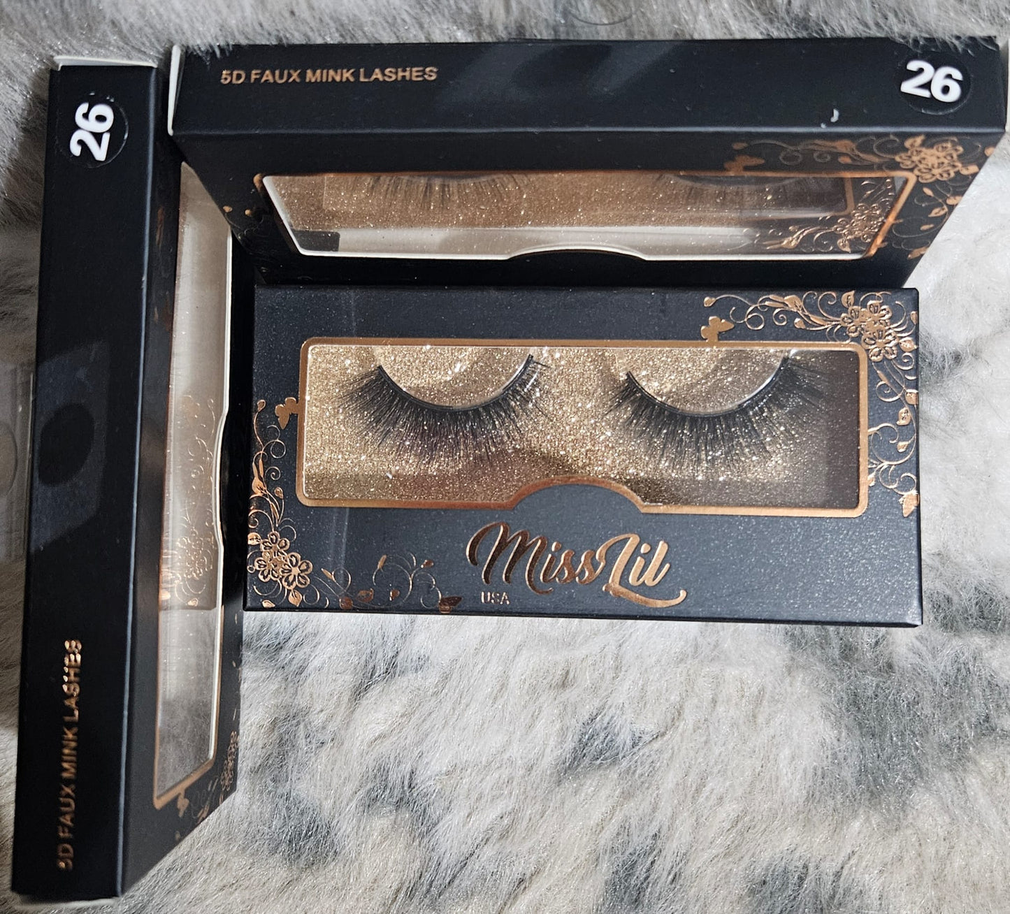 Miss Lil 5D faux mink lashes 1 piece #26 and 1 piece #39