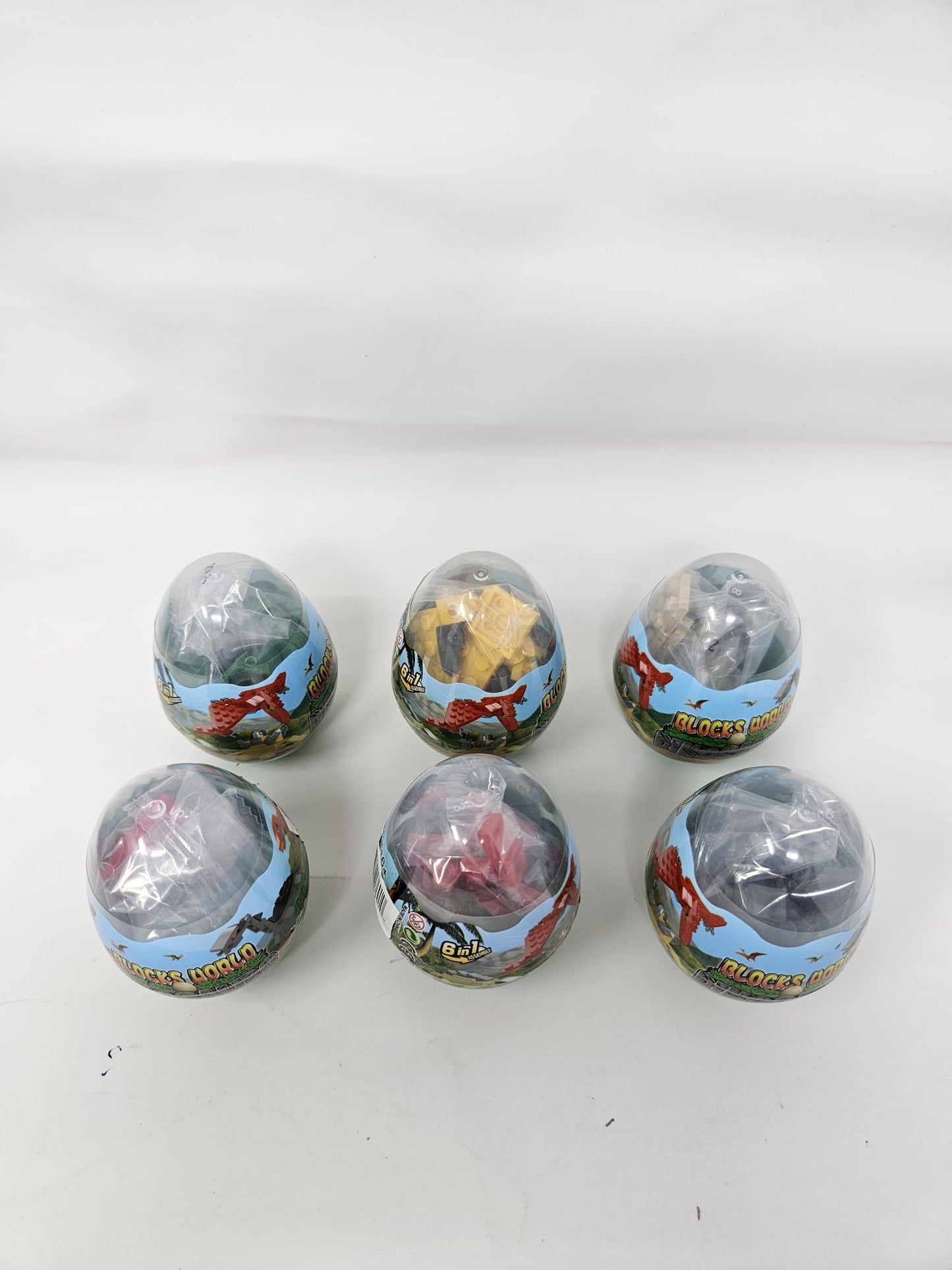 Dinosaur mini brick set of 6