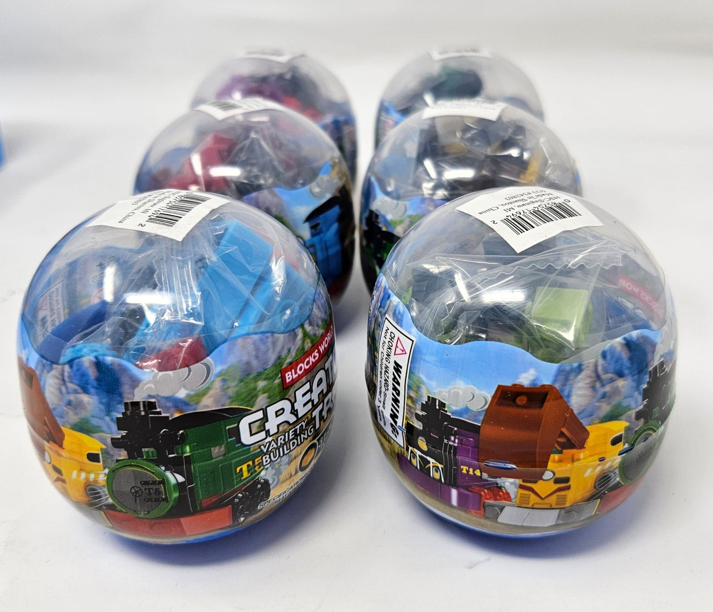 Train mini brick set of 6