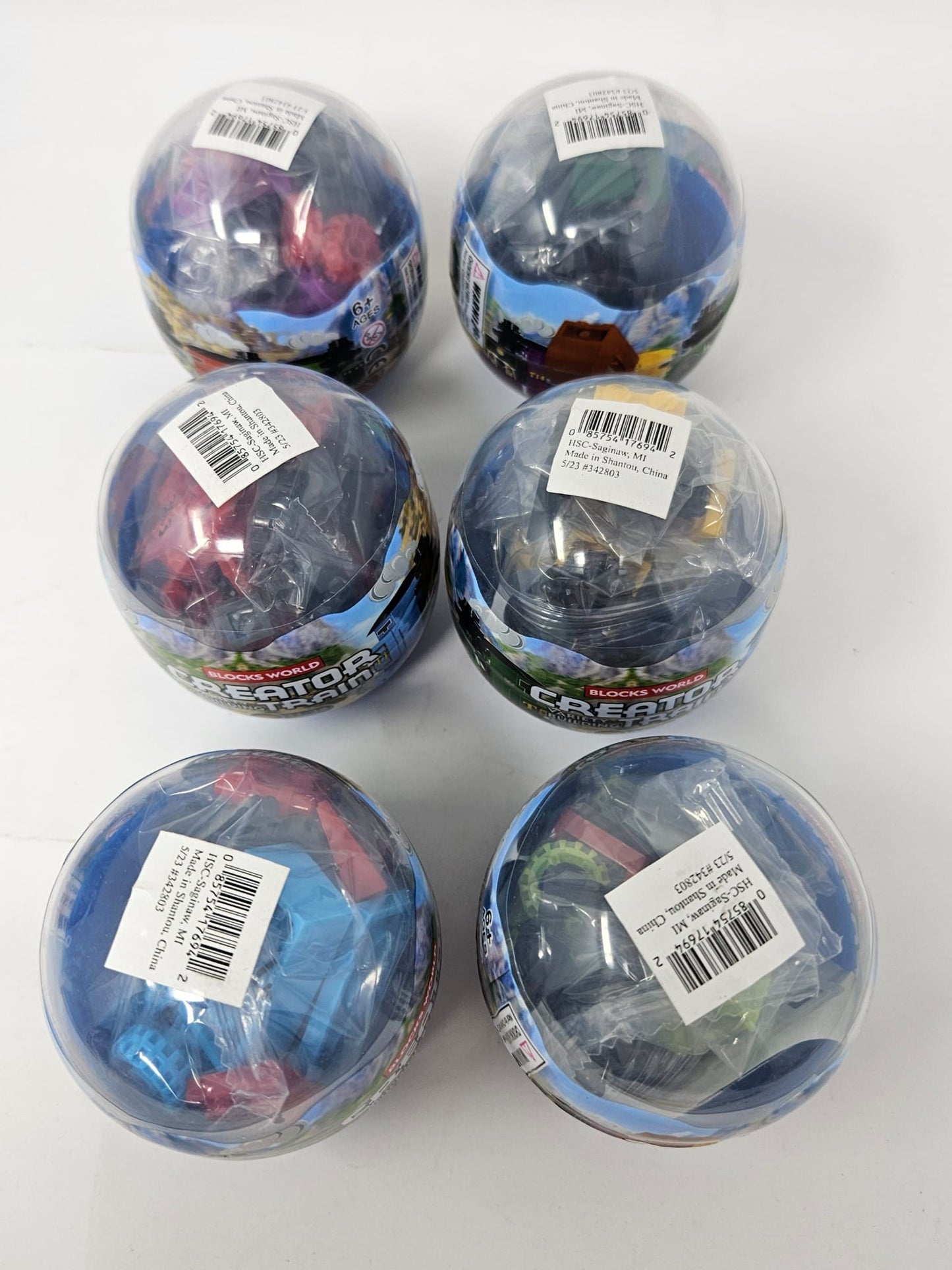 Train mini brick set of 6