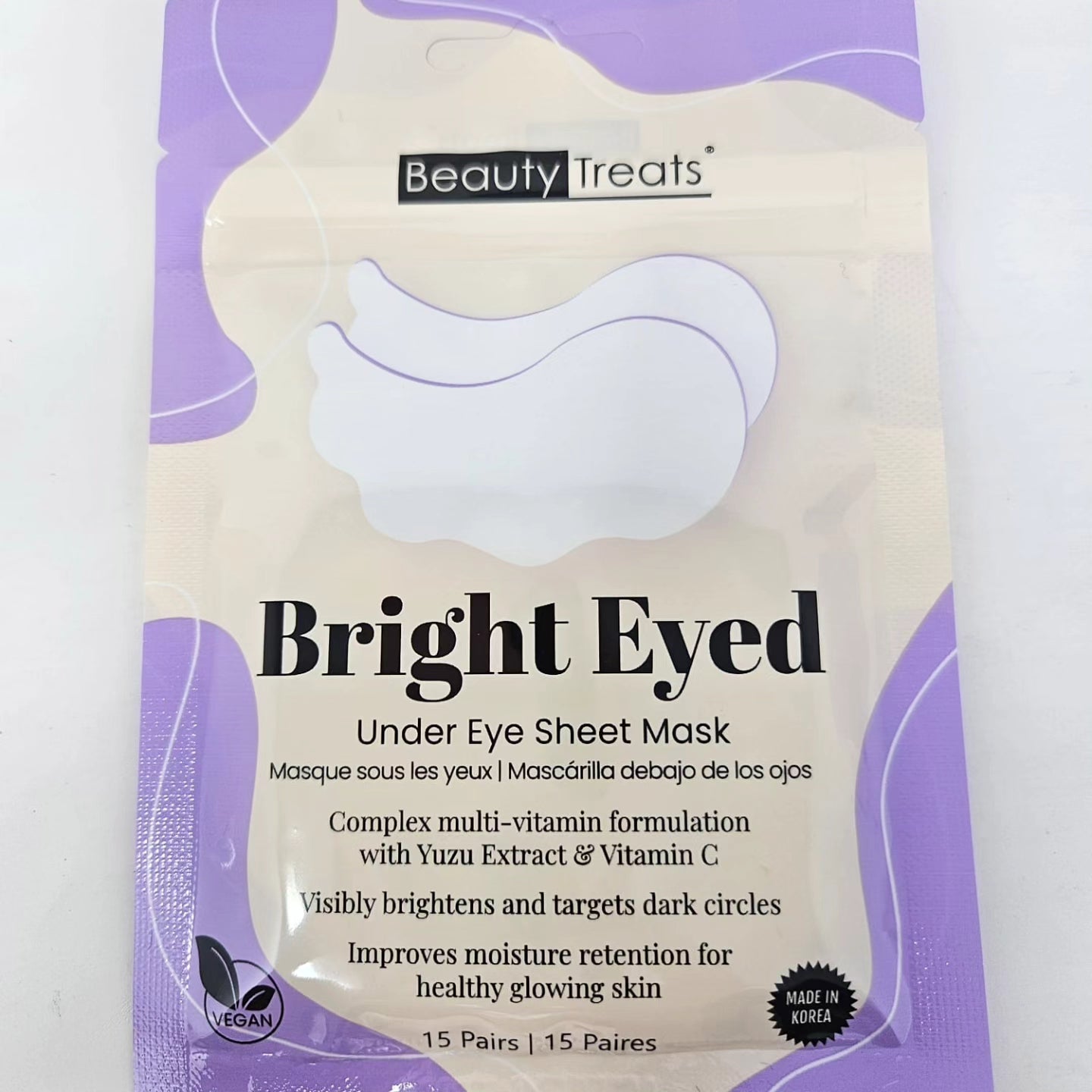 Beauty treats under eye sheet mask set of 2