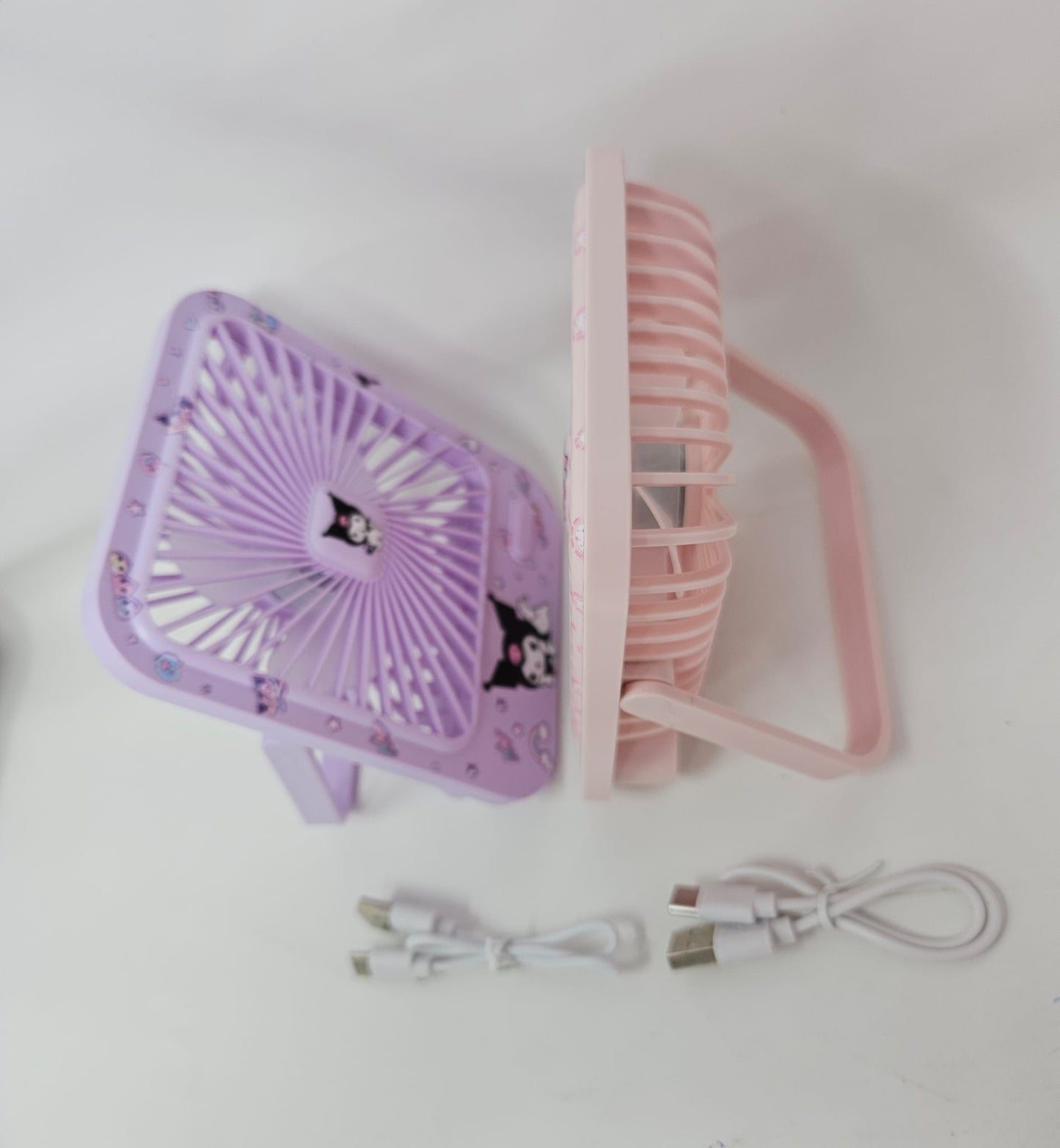 Cartoon square mini fan set of 2