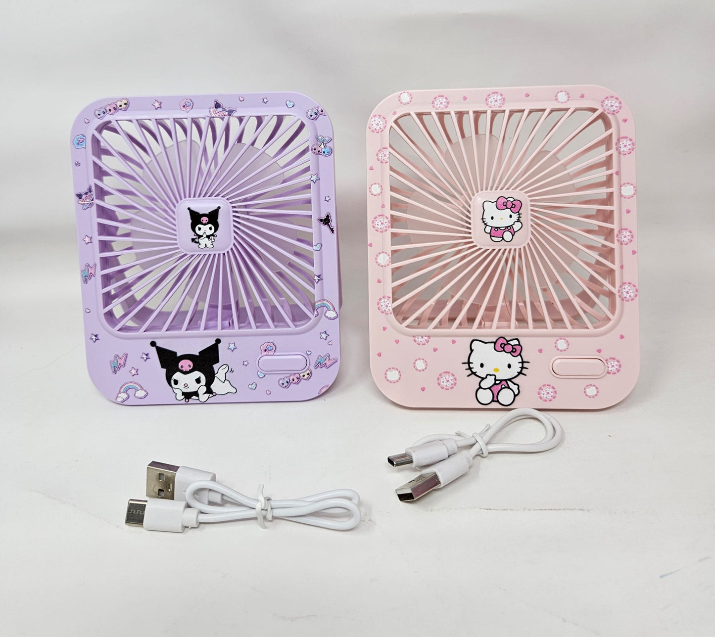 Cartoon square mini fan set of 2
