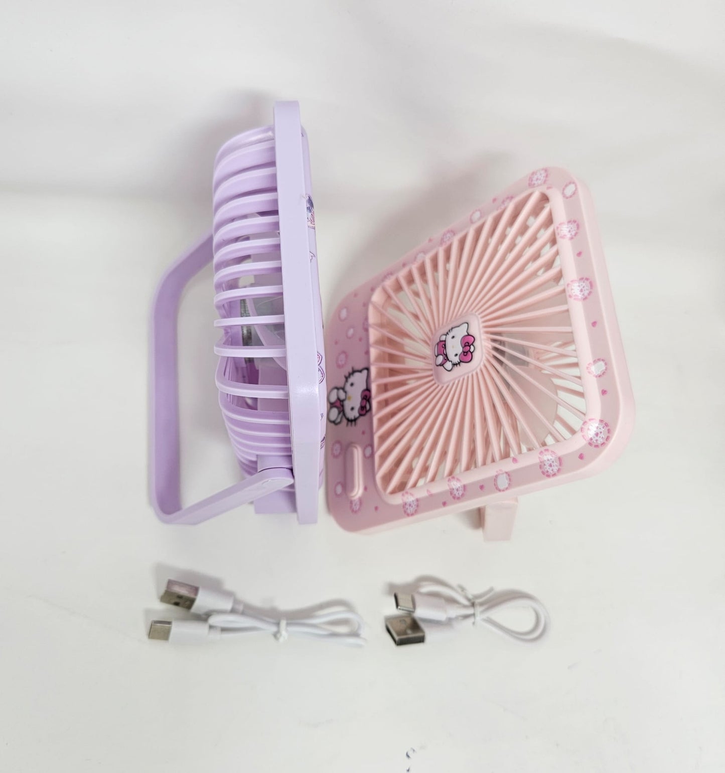 Cartoon square mini fan set of 2