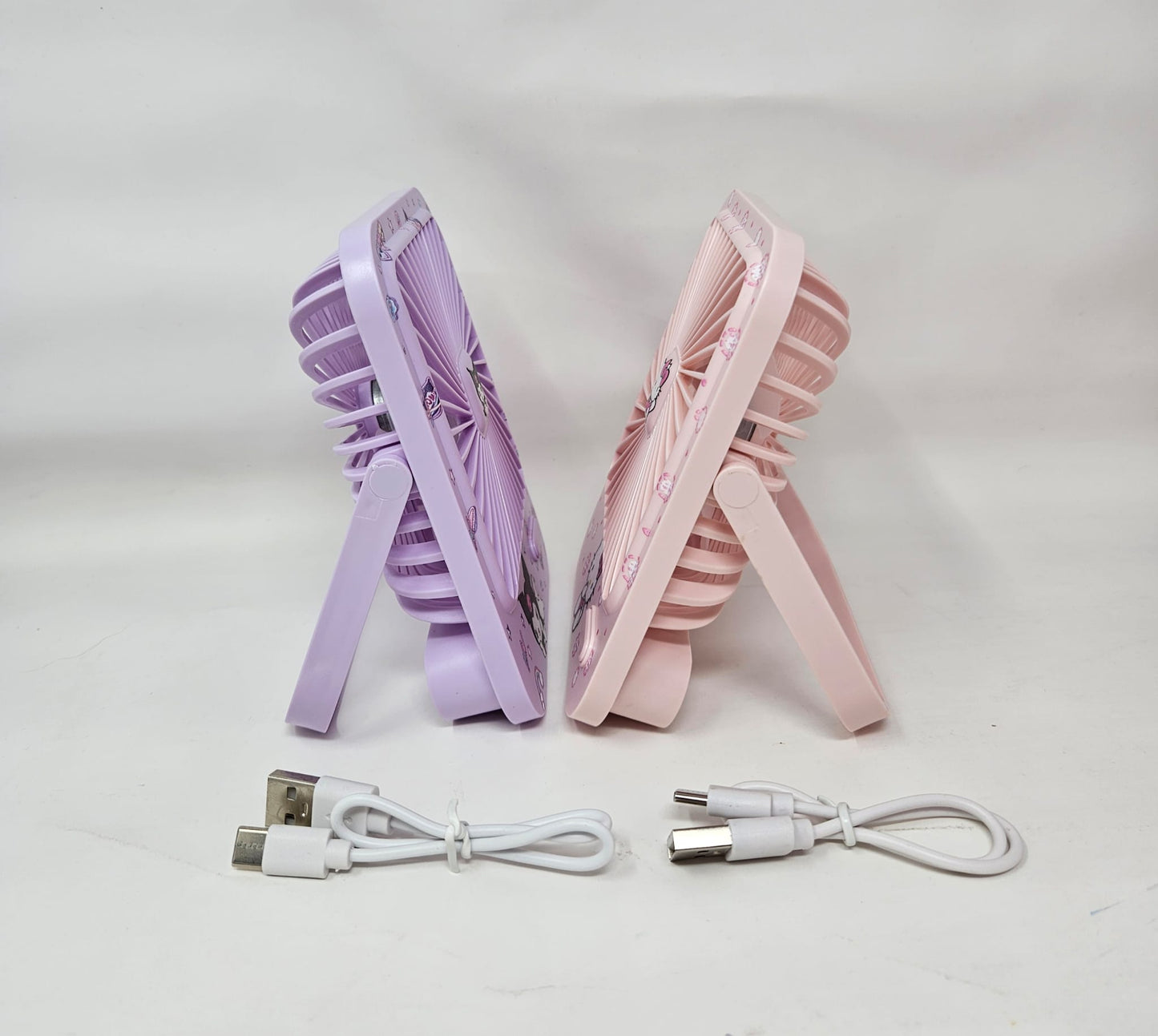 Cartoon square mini fan set of 2
