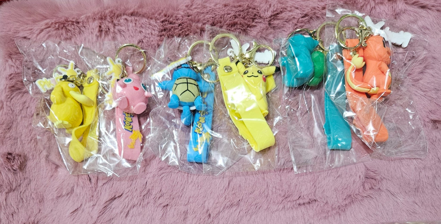 Keychain pikachu and friends set of 6